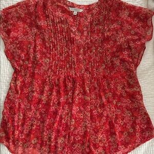 Liverpool Red Floral Blouse